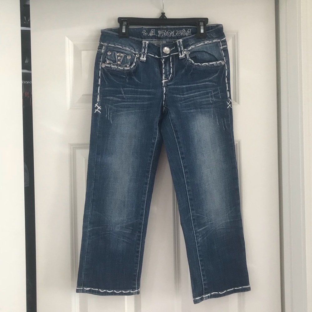 LA Idol cropped skinny jeans, size 3